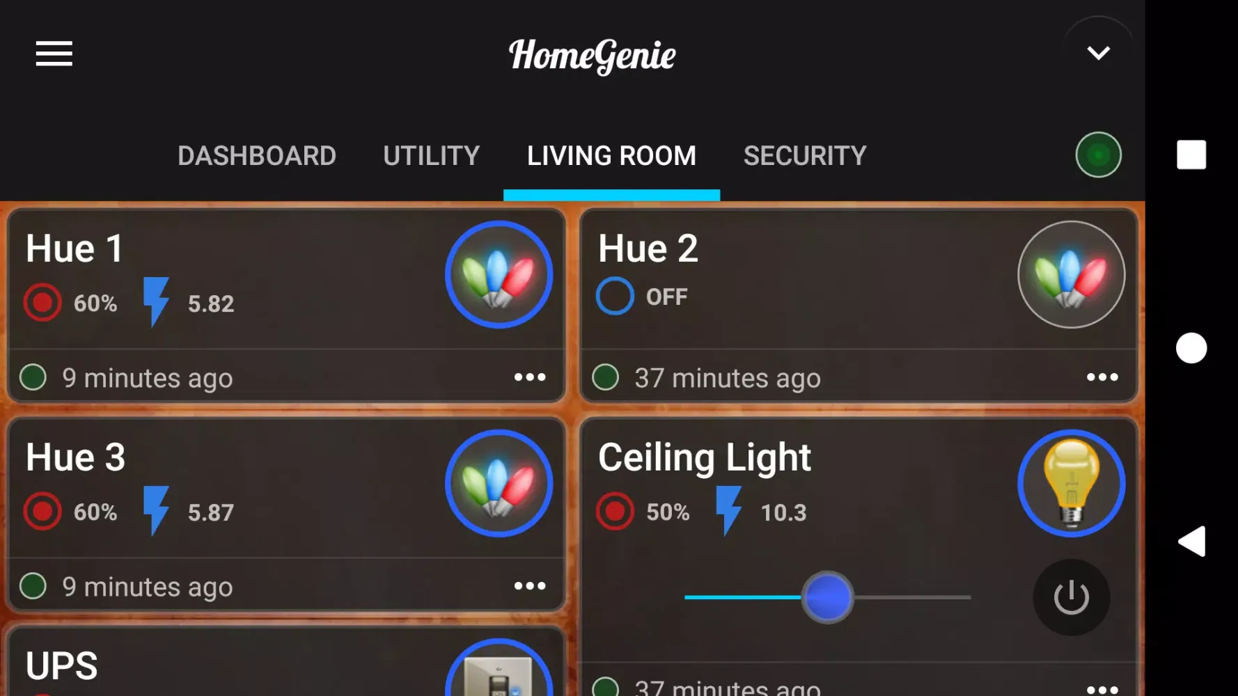 HomeGenie Panel Screenshots