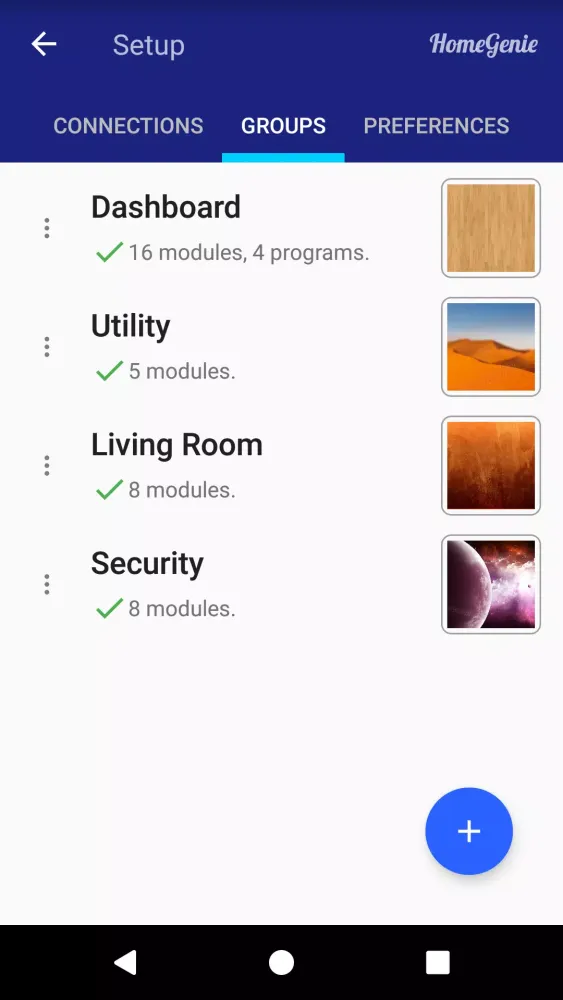 HomeGenie Panel Screenshots