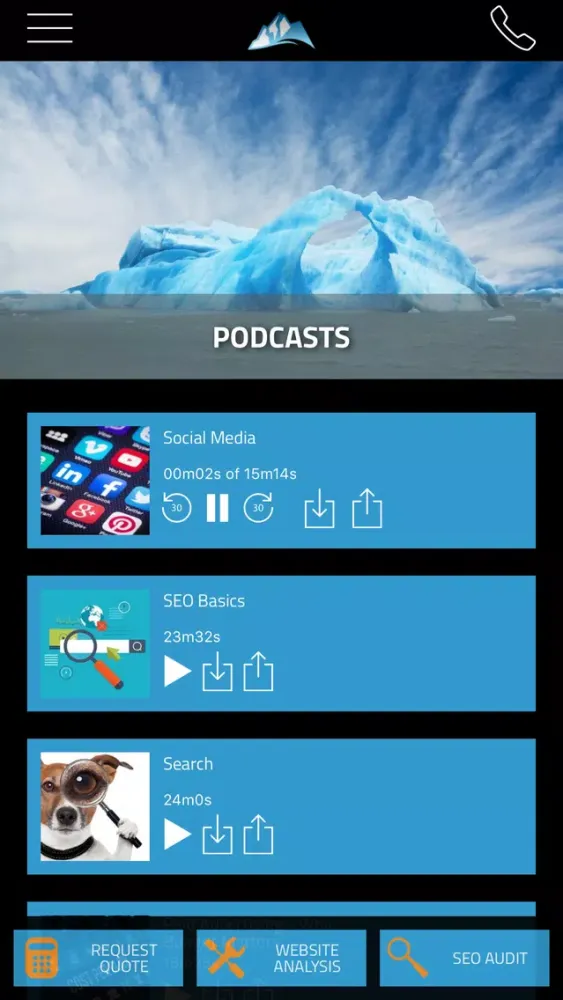 Tangkapan layar Glacial Multimedia