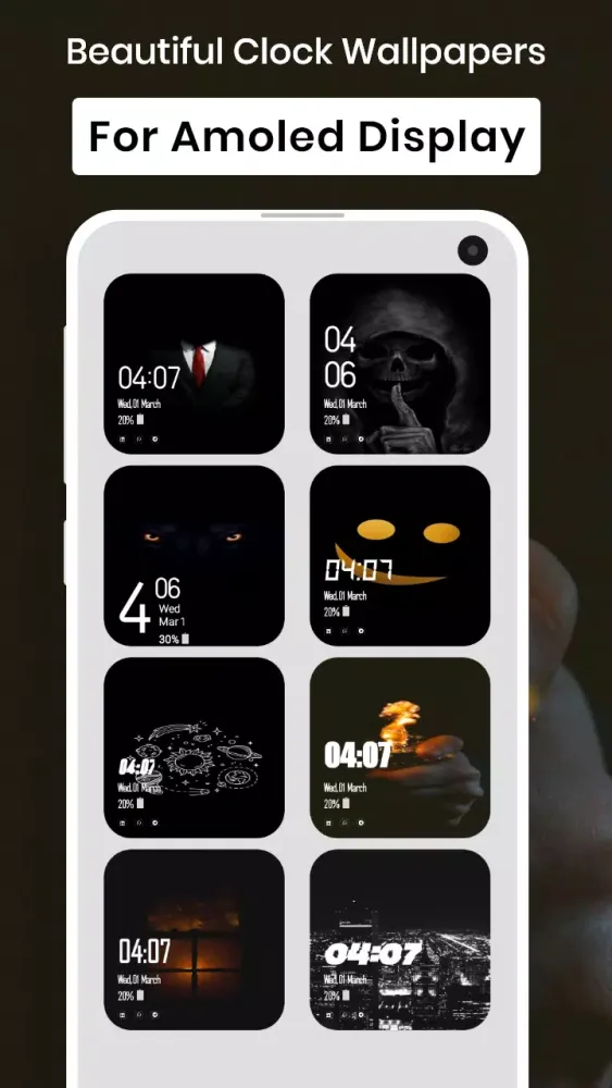Zrzuty ekranu Always on display clock widget