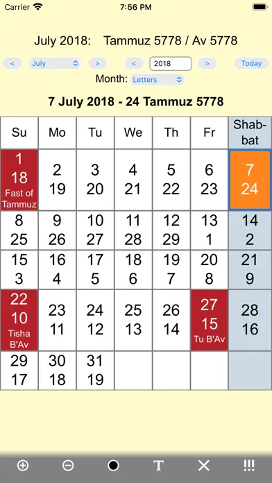 Screenshot di Jewish Calendar and Holidays L