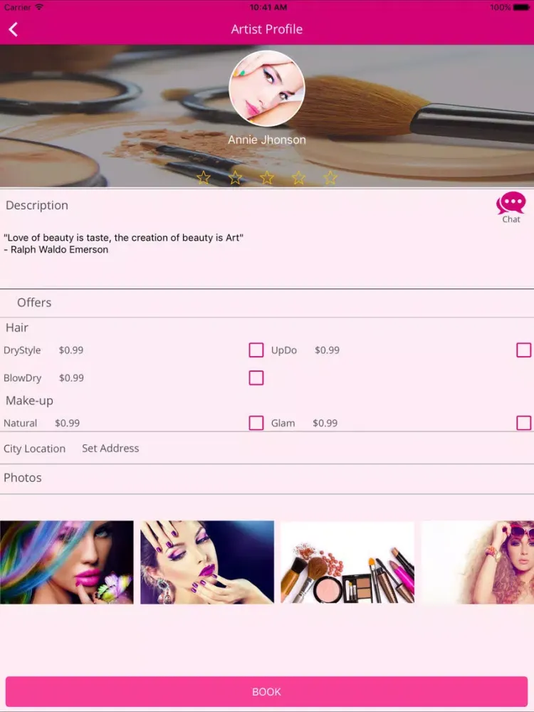 Ảnh chụp màn hình của GLAMBOOK iPad 