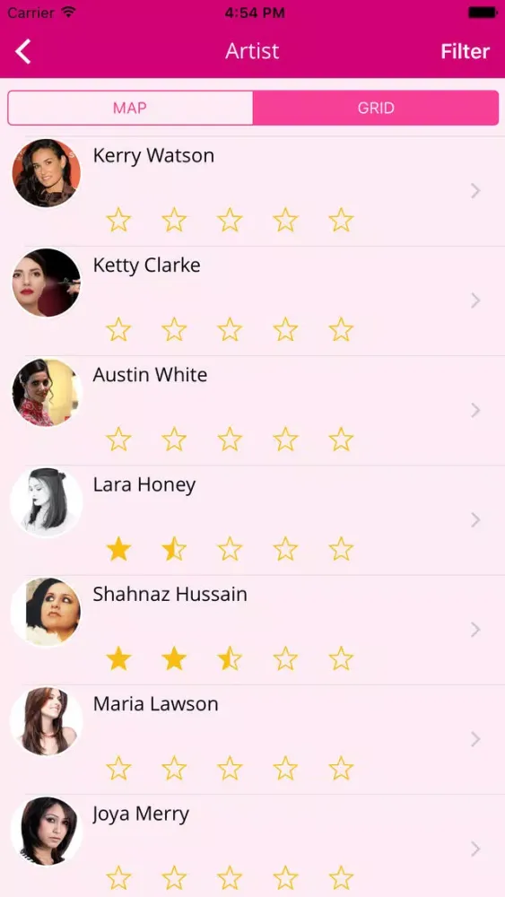 Ảnh chụp màn hình của GLAMBOOK