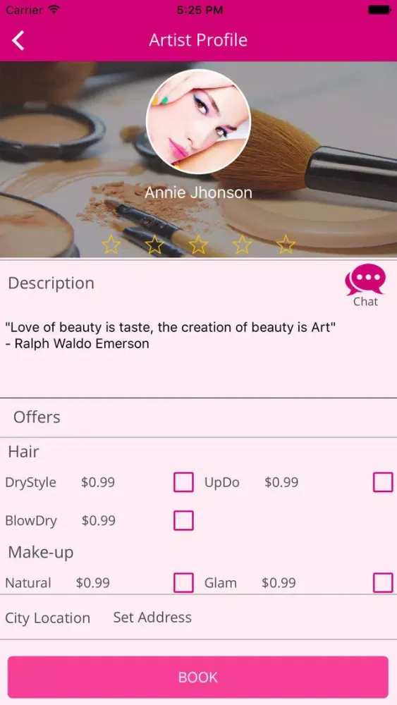 Ảnh chụp màn hình của GLAMBOOK