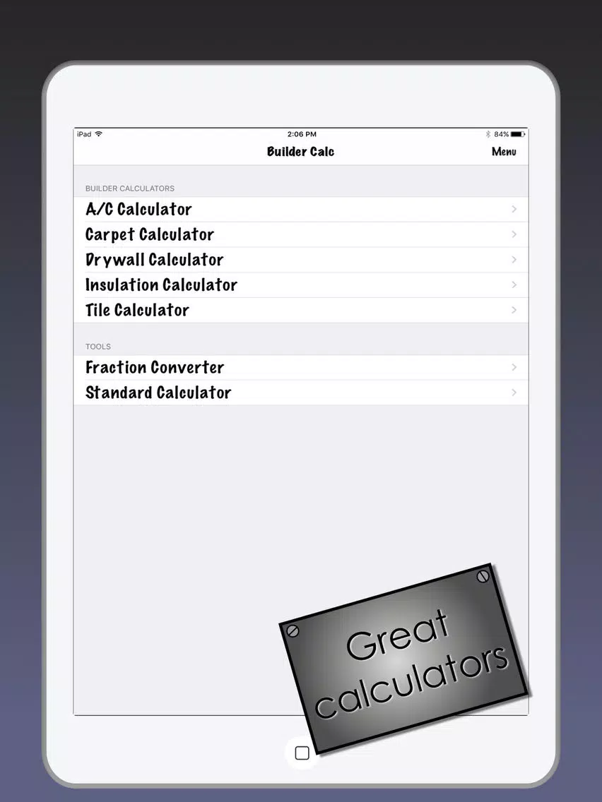 Builder Calc - Builder supply estimator iPad 应用截图