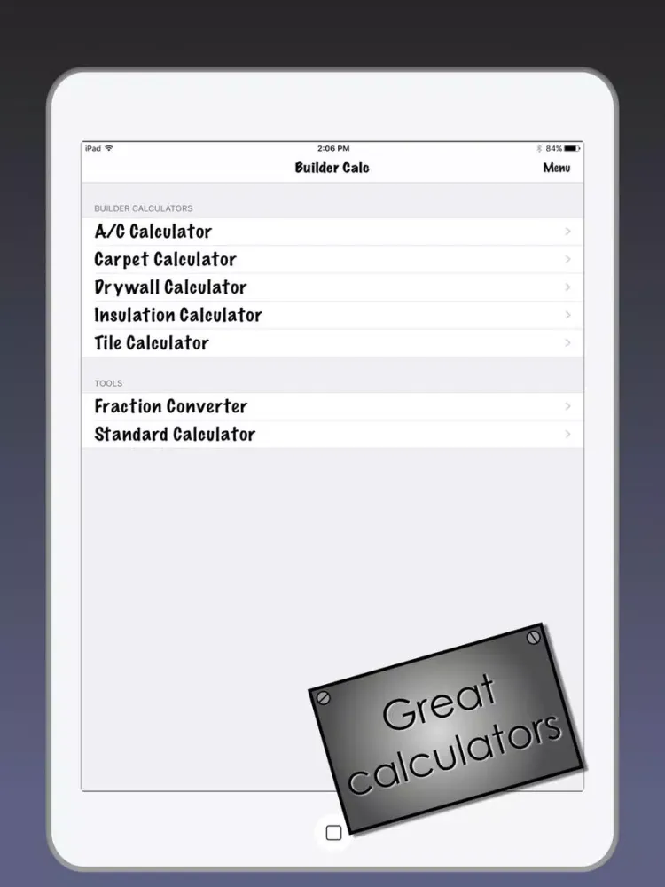 Builder Calc - Builder supply estimator iPad 应用截图