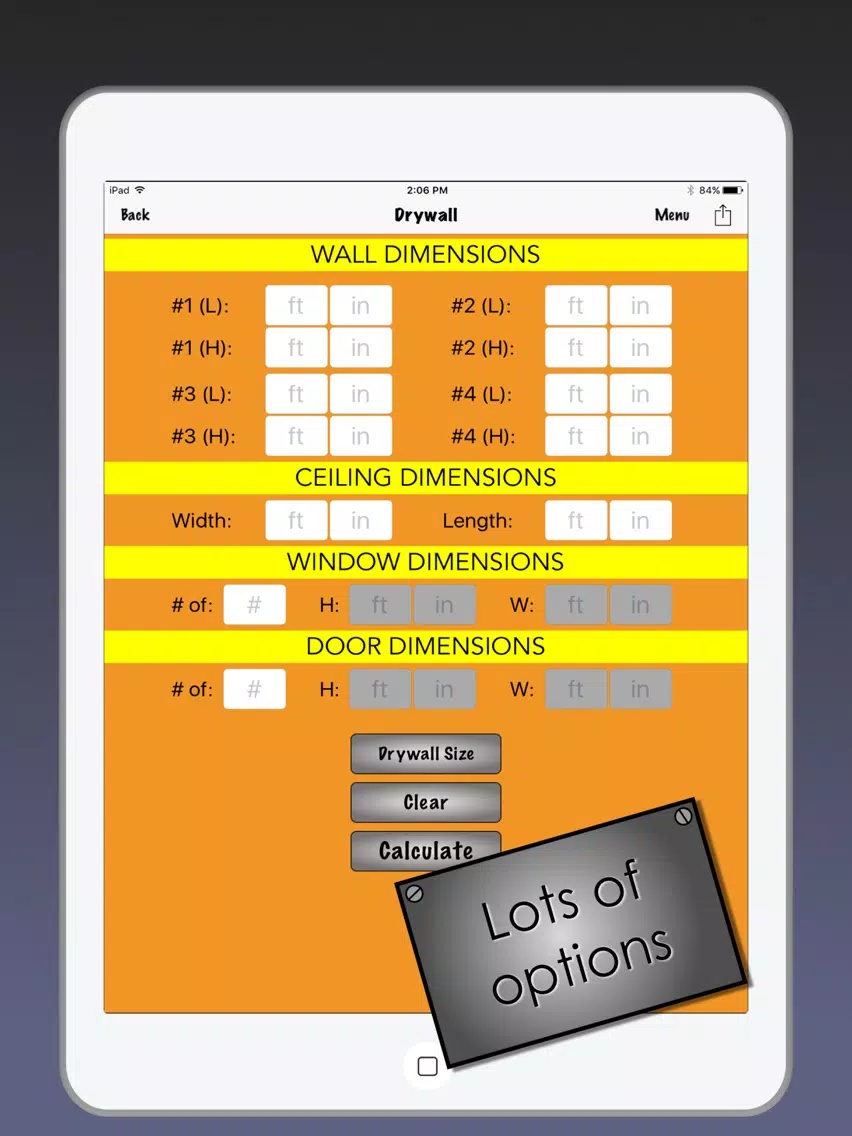 Builder Calc - Builder supply estimator iPad 应用截图
