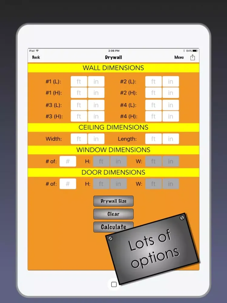 Builder Calc - Builder supply estimator iPad 应用截图