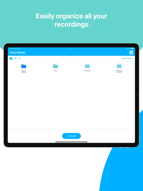 Voice Notes‎ iPad 应用截图
