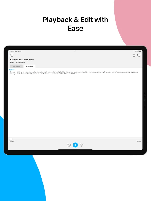 Voice Notes‎ iPad 应用截图