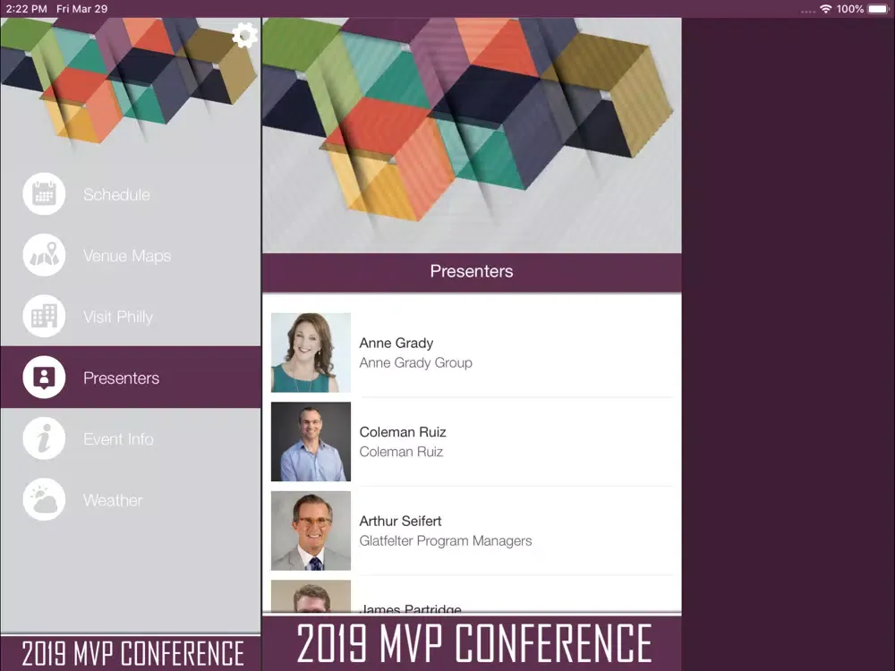 Скриншоты Glatfelter Insurance MVP Conf. iPad 