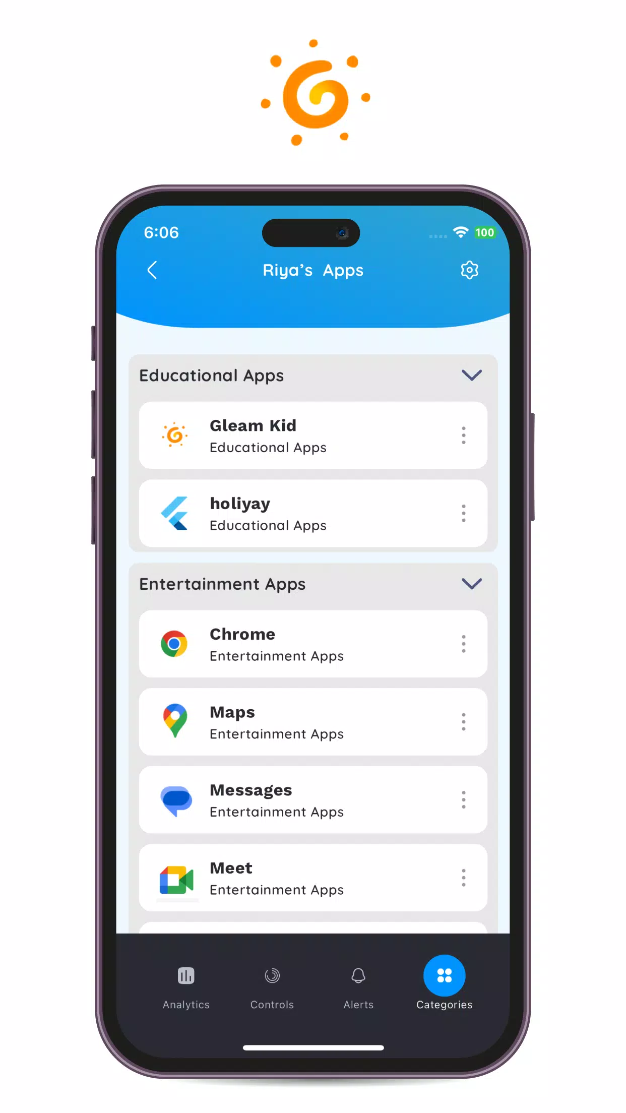 Gleam Parent Screenshots