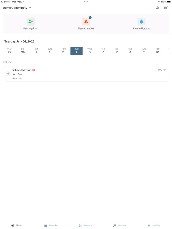 Aline CRM iPad  Screenshots