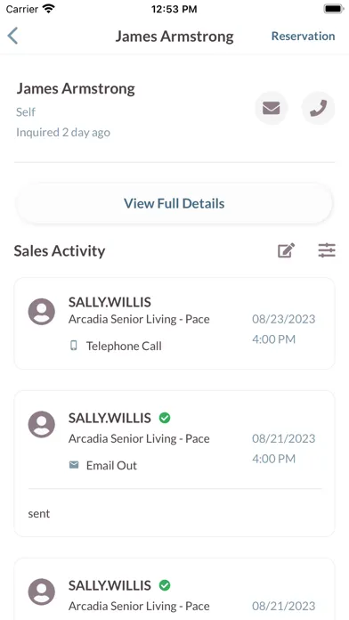 Aline CRM Screenshots
