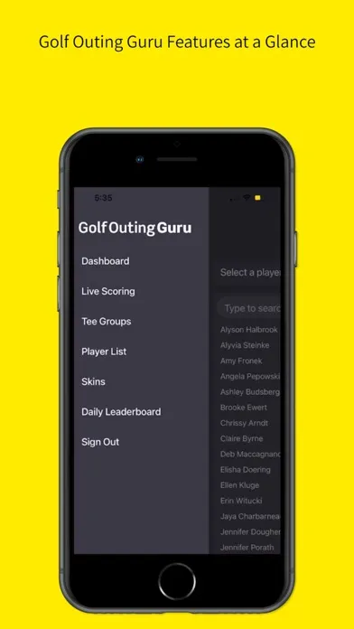Zrzuty ekranu Golf Outing Guru