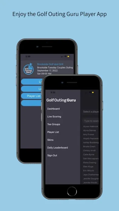 Zrzuty ekranu Golf Outing Guru