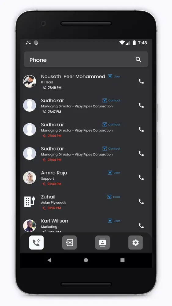 VYO Contacts Screenshots