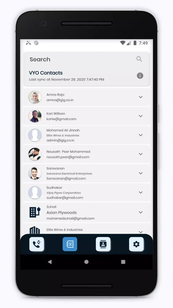 VYO Contacts Screenshots