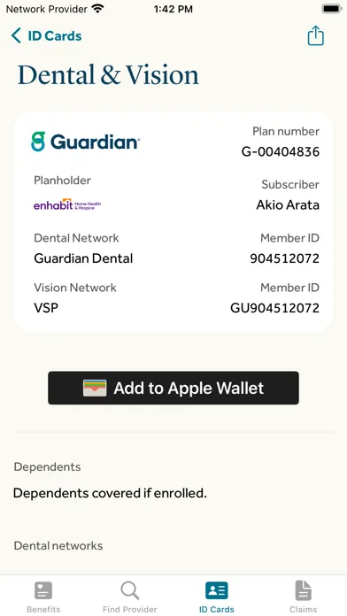 ภาพหน้าจอของ Guardian® Dental & Vision