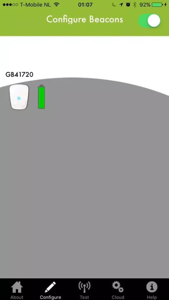 Ảnh chụp màn hình của Glimworm Beacons Configuration App