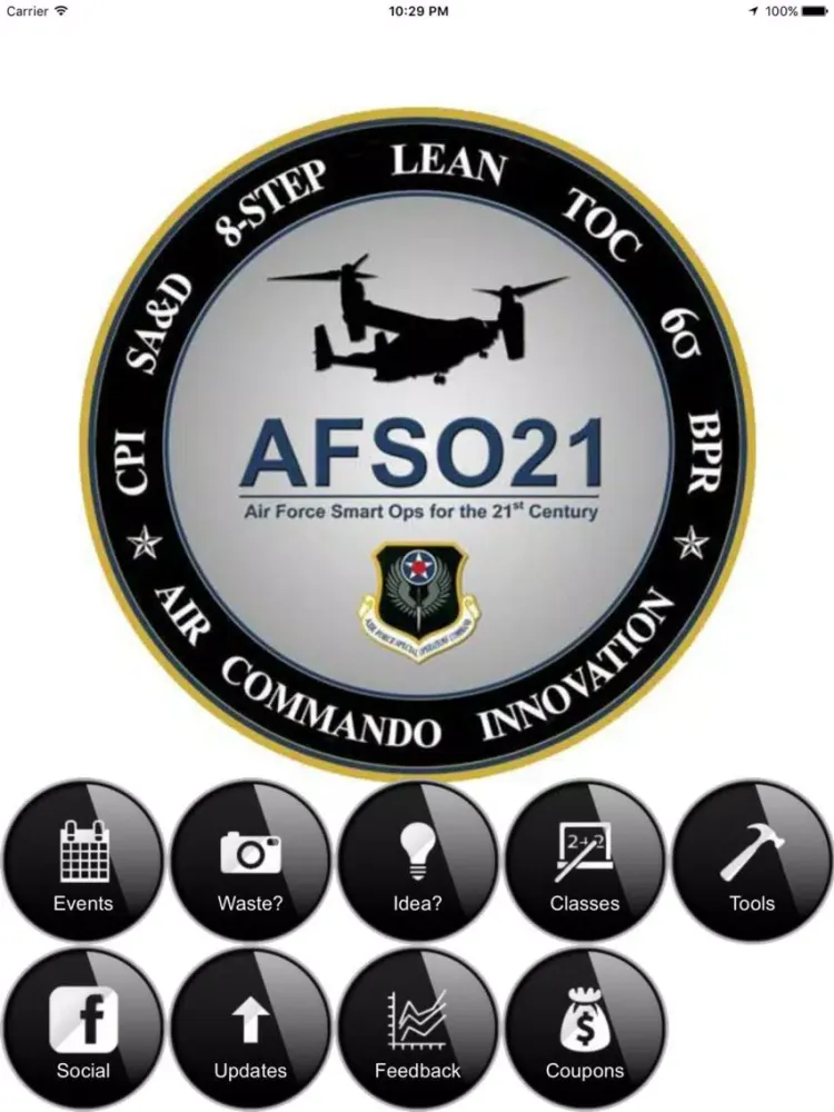 تصاویر AFSO21 Air Force Smart Operations 21 Century AFSOC iPad 
