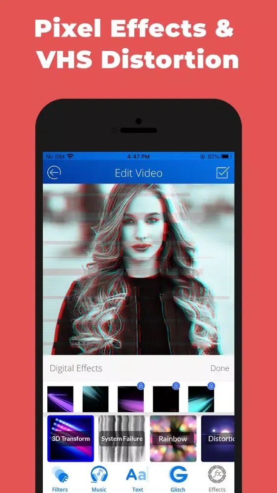 Tangkapan layar Glitch Art Cam - Video Editor