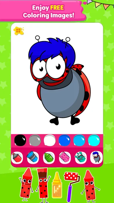 Captures d'écran de Glitter Ladybug Coloring Fun