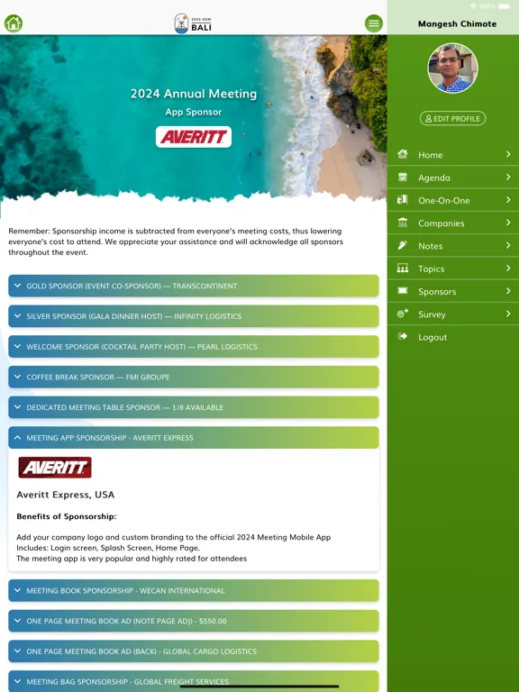 AGM 2024 Bali GLNK / GLVNET iPad  스크린샷