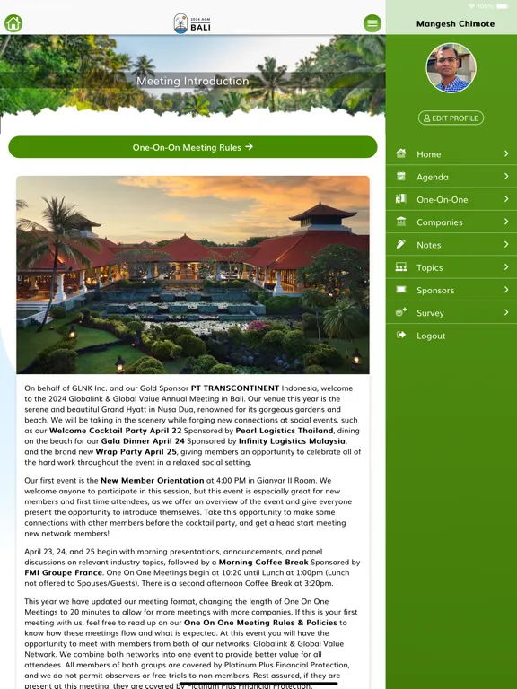 AGM 2024 Bali GLNK / GLVNET iPad  스크린샷