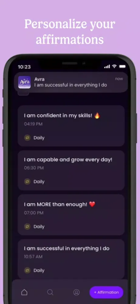 Avra Affirmations سکرین شاٹس