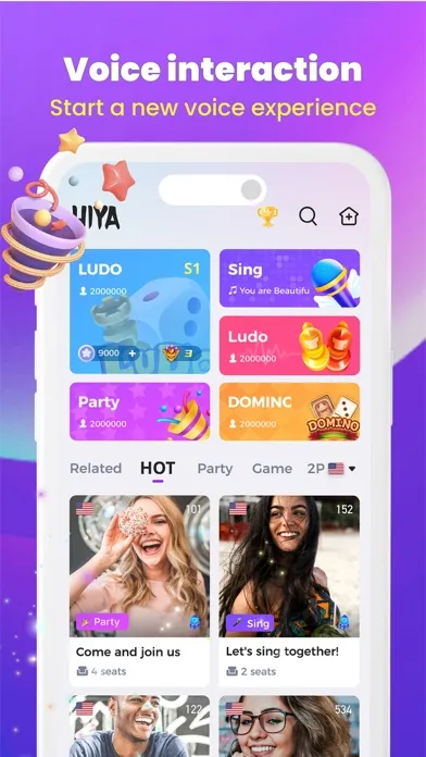 Hiya - Group Voice Chatroom スクリーンショット