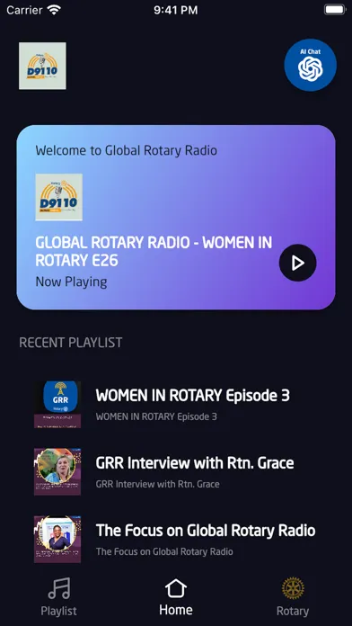 Rotary District 9110 Radio سکرین شاٹس