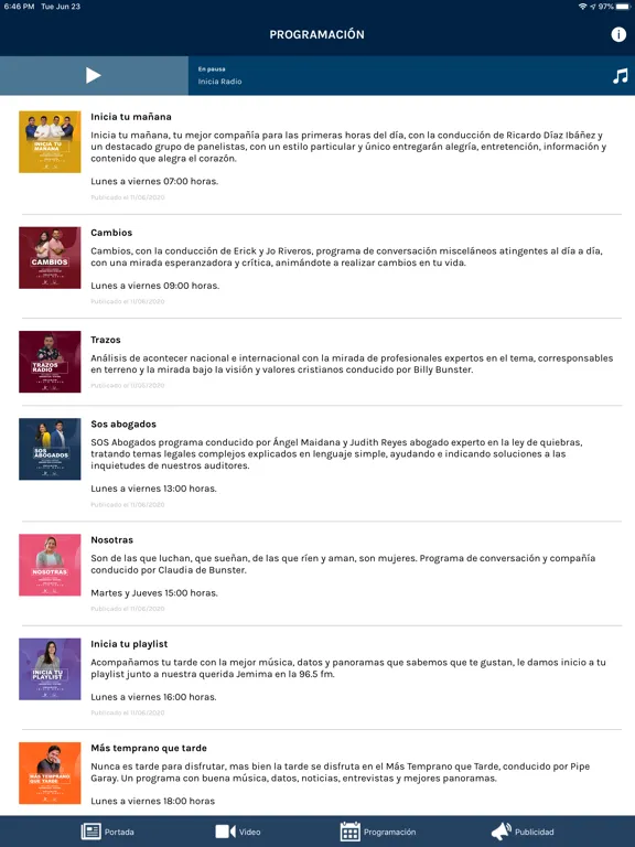 Captures d'écran de Radio Inicia iPad 