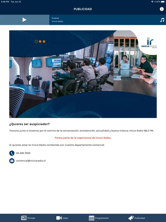 Captures d'écran de Radio Inicia iPad 