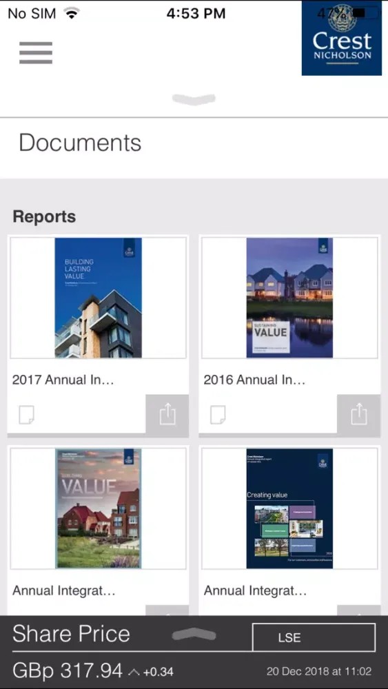 Crest Nicholson IR App Screenshots