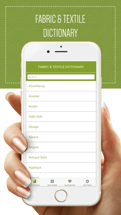 ภาพหน้าจอของ Fabric & Textile Dictionary