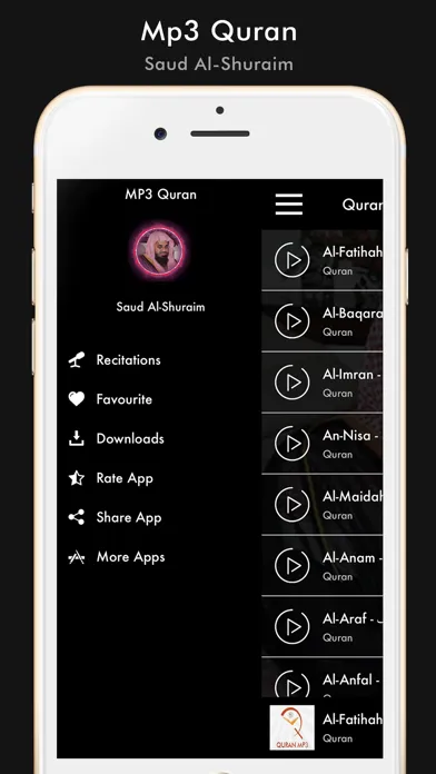Tangkapan skrin Mp3 Quran Saud Al-Shuraim