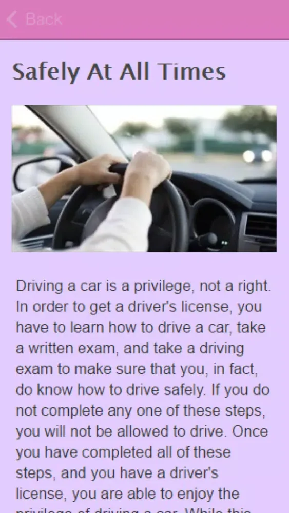 Capturas de tela do How To Drive A Car