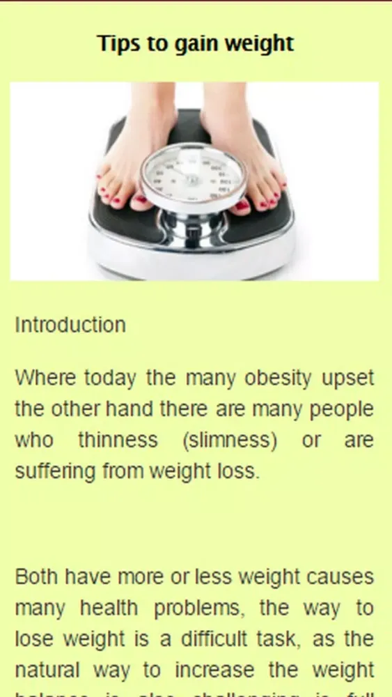 Capturas de tela do How To Gain Weight.