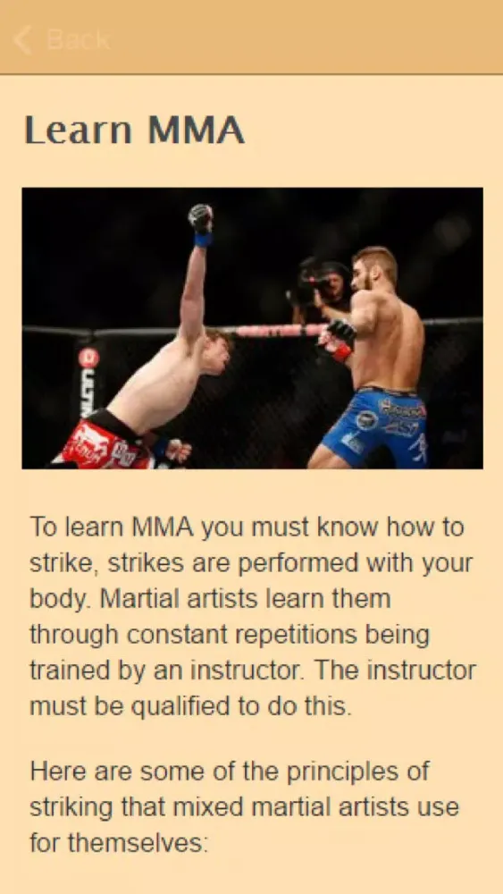 Tangkapan skrin How To Learn MMA