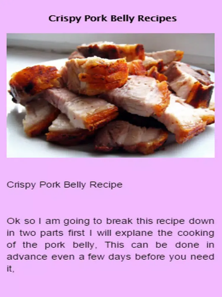 Capturas de tela do Pork Belly Recipes iPad 