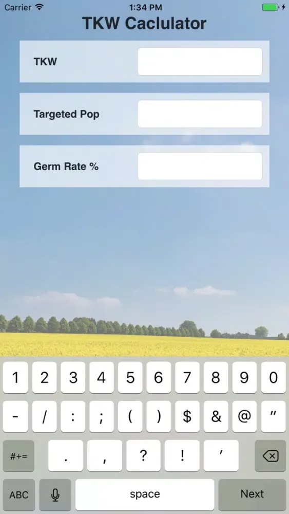 Zrzuty ekranu TKW Calculator