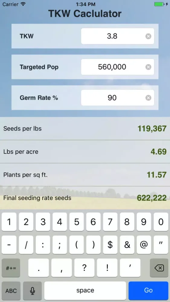 Zrzuty ekranu TKW Calculator