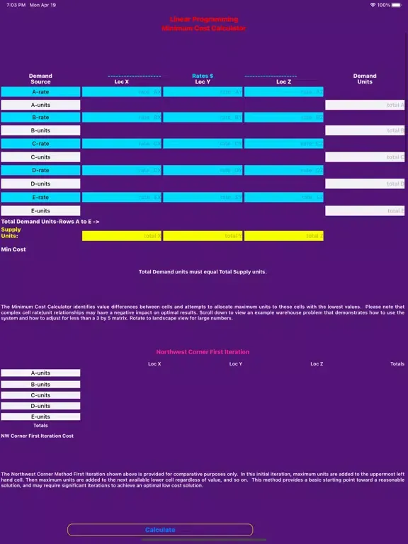 Captures d'écran de MinCostCalc iPad 