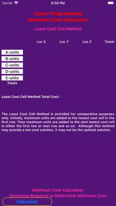 Captures d'écran de MinCostCalc
