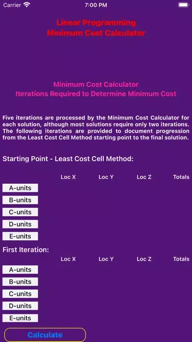 Captures d'écran de MinCostCalc