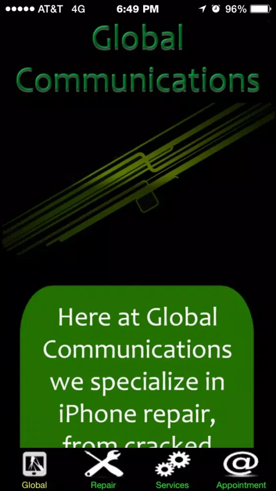 Ảnh chụp màn hình của Global Communications Phone Repair