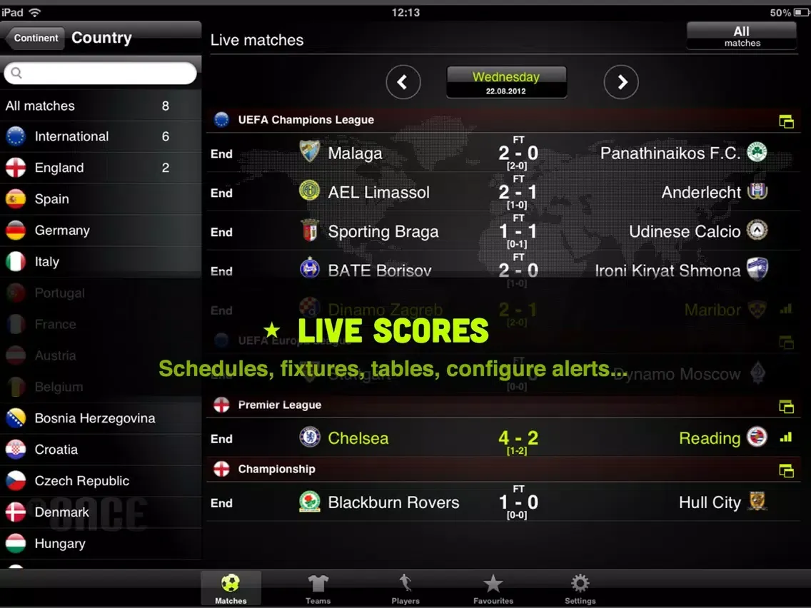 Скриншоты Live Score Once iPad 