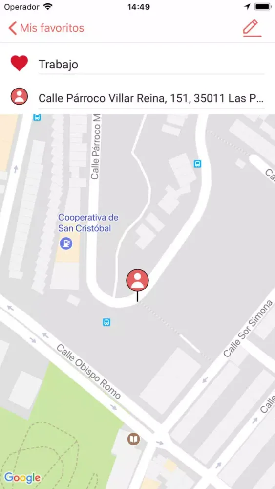 Captures d'écran de eTaxi Chile