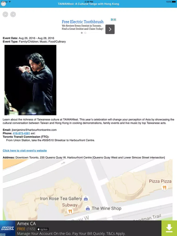 Capturas de pantalla de Toronto Events & Festivals iPad 